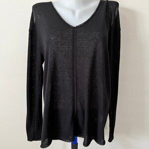 Project  Social T Los Angeles Shirt Cold Shoulder Slub Cotton Long Sleeve Top M